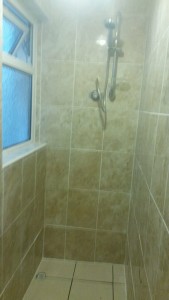 This was a new bathroom installed in an un-used storage room converted into extra bathroom in Ongar, Clonsilla, Co.Dublin. The room was dry-lined, tiled and the bathroom suite fitted.