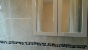 This was a new bathroom installed in an un-used storage room converted into extra bathroom in Ongar, Clonsilla, Co.Dublin. The room was dry-lined, tiled and the bathroom suite fitted.